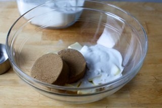 softened butter + two sugars